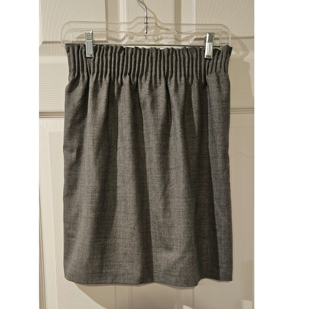 J Crew Wool Blend Sidewalk Skirt 0 Heather Pewter Elastic Waist NWT Paperbag - Picture 5 of 7